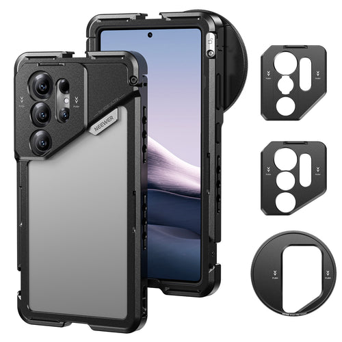 NEEWER PA082 Phone Cage For SAMSUNG S25 Ultra with 67mm Filter/17mm/T Mount Adapters