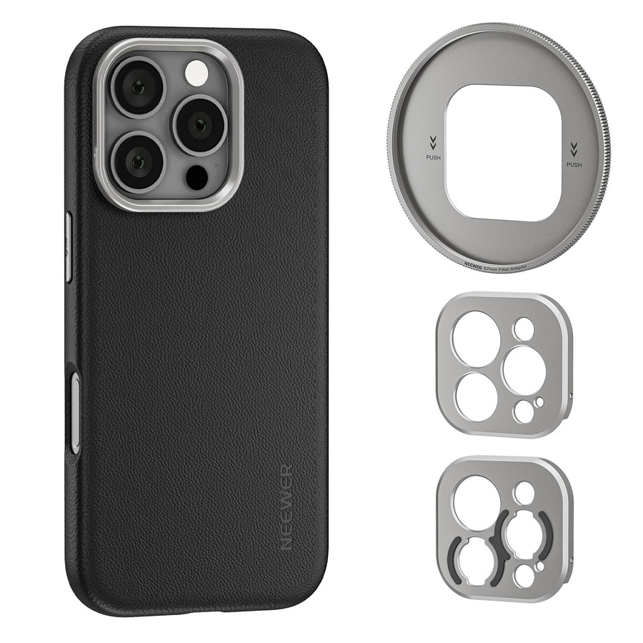 NEEWER PA083P/PA084P Black Case with 3 Backplates for iPhone 16 Pro/Pro Max