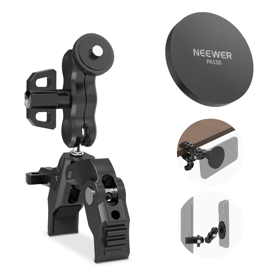 NEEWER PA150 Magnetic Phone Mount with Super Clamp
