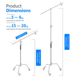 NEEWER SC330W 335cm Metal C Stand With Wheels, view 2