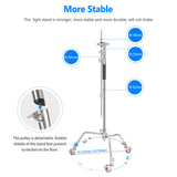 NEEWER SC330W 335cm Metal C Stand With Wheels, view 6
