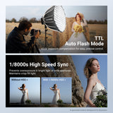 NEEWER Q6 600Ws 2.4G TTL HSS Outdoor Studio Flash, view 3