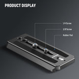 NEEWER 501PL Tripod Fluid Head Quick Release Plate, view 2