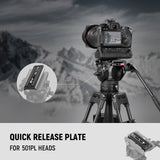 NEEWER 501PL Tripod Fluid Head Quick Release Plate, view 6