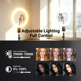 NEEWER RB12B 12" Cordless Bi-Color Ring Light, view 3