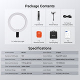 NEEWER RB12B 12" Cordless Bi-Color Ring Light, view 6