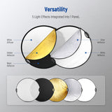 NEEWER RF-80II 5 in 1 Handheld Foldable Light Reflector Kit, view 5