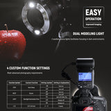 NEEWER RF1-C/N/S 76Ws 5600K GN15 TTL Macro Ring Flash, view 3