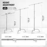 NEEWER SC320Q 320cm Stainless Steel Heavy Duty C Stand with Boom Arm, view 2