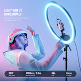NEEWER SRP18C RGB App Control 2500K-10000K Ring Light Kit, view 2