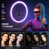 NEEWER SRP18C RGB App Control 2500K-10000K Ring Light Kit, view 3