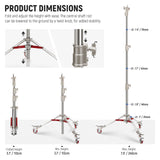 NEEWER ST240SS 240cm Heavy Duty Stainless Steel Light Stand with Casters, view 4