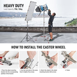 NEEWER ST240SS 240cm Heavy Duty Stainless Steel Light Stand with Casters, view 5