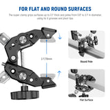NEEWER Heavy Duty Super Clamp with Two 360° Dual Ball Head Magic Arms, view 4