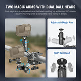NEEWER Heavy Duty Super Clamp with Two 360° Dual Ball Head Magic Arms, view 5
