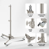 NEEWER ST98SS 98cm Heavy Duty Light Stand with Casters, view 5