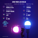 NEEWER T100C 26W RGB LED Light Bulb, view 2