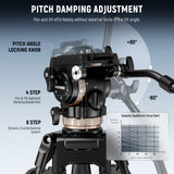 NEEWER TH45 Tripod Fluid Head with Adjustable Damping, view 2