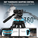 NEEWER TH45 Tripod Fluid Head with Adjustable Damping, view 3