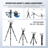 NEEWER TP09 20" Carbon Fiber Desktop Mini Tripod, view 2