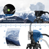NEEWER BASICS TP37 74" Video Tripod with Fluid Head, view 6