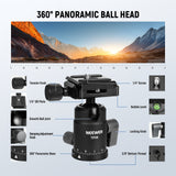 NEEWER TP39 65" Carbon Fiber Camera Tripod, view 5