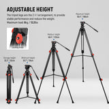NEEWER TP73 65" Heavy Duty Yet Lightweight Video Tripod, view 2