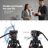NEEWER TP74 74" Pro Video Tripod with Fluid Head, view 3