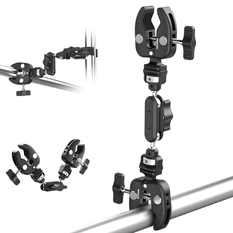 NEEWER UA060 Double Super Clamp Camera Mount with Magic Arm & NATO Interface