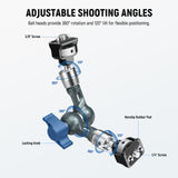 NEEWER UA082 7" Articulating Magic Arm with 1/4" 3/8" Anti Twist Screws, view 3