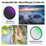 NEEWER Variable ND2-400 & Black Diffusion 1/4 Filter Set, view 2