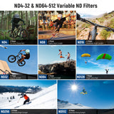 NEEWER Variable ND4-32 & ND64-512 Filter Set For GoPro 9 10 11 12 13, view 4