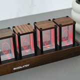 Nikola Toy Creative Retro Walnut Wood RGB Glow Tube Clock, view 6