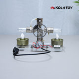 Nikola Toy Cross Twin Stirling Engine with Power Generation Device and Voltmeter, view 2