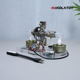 Nikola Toy Cross Twin Stirling Engine with Power Generation Device and Voltmeter, view 4