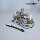 Nikola Toy Cross Twin Stirling Engine with Power Generation Device and Voltmeter, view 5