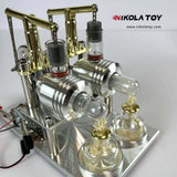 Nikola Toy Double Cylinder Stirling Model+Voltmeter, view 2