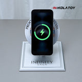Nikola Toy Iron Man Arc Reactor Phone Charging Pad — Desk Decor with Atmosphere Lighting, view 3