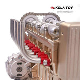 Nikola Toy TECHING L4 Car Engine Model Full Metal Assembling Four- Cylinder Building Kits, view 2