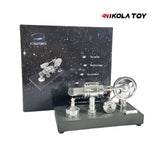 Nikola Toy Mirror Polished Stirling Engine with Embedded Voltmeter and Output Port, view 3