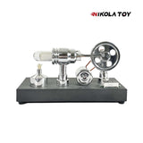 Nikola Toy Mirror Polished Stirling Engine with Embedded Voltmeter and Output Port, view 4