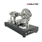 Nikola Toy Mirror Polished Stirling Engine with Embedded Voltmeter and Output Port, view 5