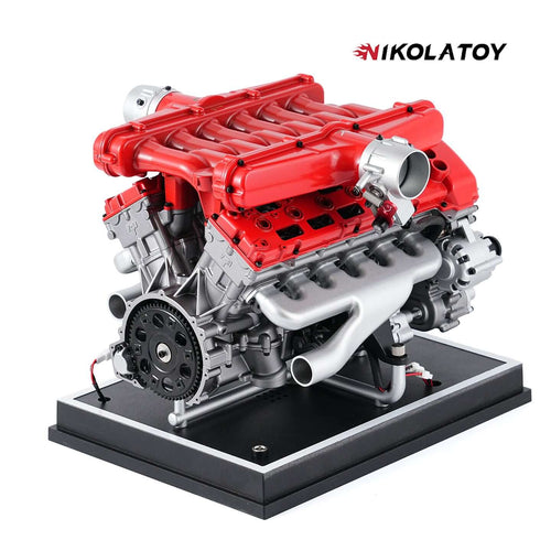 Nikola Toy TECHING V12 Car Engine Model Full Metal Assembling 12-Cylinder Building Kits 800+PCS