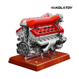 Nikola Toy TECHING V12 Car Engine Model Full Metal Assembling 12-Cylinder Building Kits 800+PCS, view 6