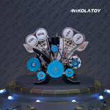 Nikola Toy TECHING V8 Car Engine Model Full Metal Assembling 8-Cylinder 500+Pcs Building Kits, view 2
