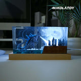 Nikola Toy Creative Resin Night Light Desktop Ornament - Godzilla, view 3