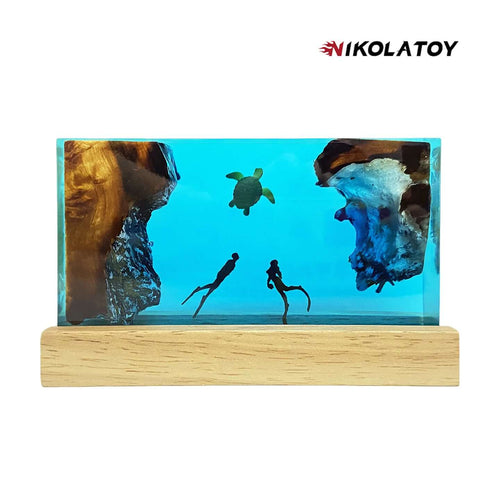 Nikola Toy Creative Resin Night Light Desktop Ornament - The Underwater World