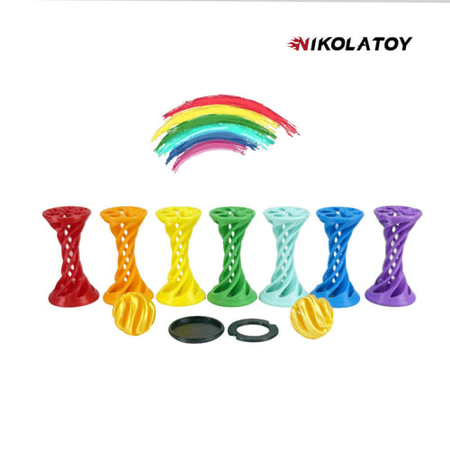 Nikola Toy 3D Printed Rainbow Spiral Ejection Decompression Ball