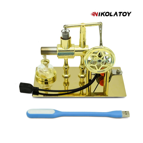 Nikola Toy Stirling Engine Model with Power Generation and Indicator Light