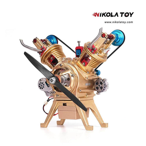 Nikola Toy TECHING Alloy Mini Manual Assembly V2 Double- Cylinder Model Kits